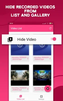 Hidden Screen Recorder- hide v android App screenshot 1